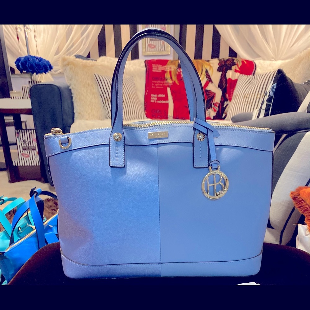 Henri Bendel West 57th Two Tone Baby Blue Satchel